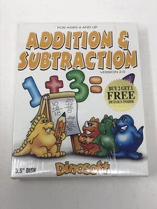 Dinosoft Dodawanie i odejmowanie PC Oprogramowanie Big Box 3,5" Dyskietka Nowa zapieczętowana - Zdjęcie 1 z 6