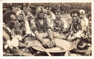 Fiji - Making ceremonial Kawa - REAL PHOTO Year 1938 - Publ. unknown - Picture 1 of 2