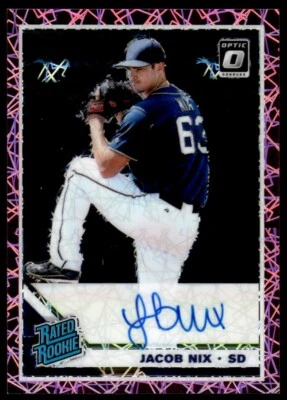 2019 Donruss Optic Rated Rookie AUTO PINK Jacob Nix Auto San Diego Padres - Image 1 of 2