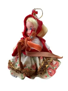 Vintage Dutch Girl Ornament Plastic Face Cloth Dress Foam Body - Picture 1 of 6