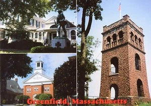 Postcard 4 x 6 Multi-Views of  Greenfield, MA. - Picture 1 of 2