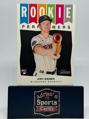 2023 Topps Heritage High Number #RP-9 Rookie Performers Joey Wiemer RC Brewers - Image 1 of 2