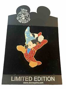 JUMBO Disney Pin Fantasia Sorcerer Mickey  Pave Jeweled LE 500