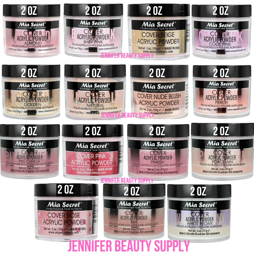 MIA SECRET COVER ACRYLIC POWDER ALMOND 婴儿凉爽粉红色天然金色桃子 2 盎司 — 第 1/1 张图片