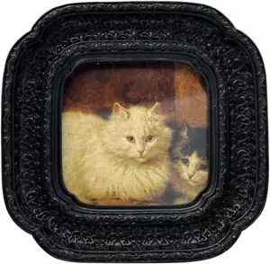 Kleiner Bilderrahmen 3x3 Vintage, Antik Verziert Schwarz Quadratisch Fotorahmen für Reiter - Bild 1 von 12