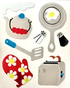 Mylar DESAYUNO TOSTADORA SARTÉN HERVIDOR GUANTE ESPÁTULA Pegatinas Sandylion - 1 cuadrado - Imagen 1 de 1