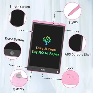 12 Inch LCD Writing Board - Pink ... Easily Erasable - Bild 1 von 2