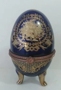 FINE PORCELAIN HAND PAINTED IMPERIAL TREASURES COLLECTION I.T. 9175 . 007 EGG - Picture 1 of 12