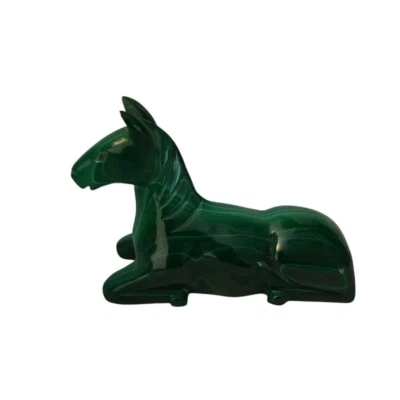 Vintage Hand Carved Chinese Malachite Horse 2.2/8 Inches Height,  3 Inches Wide  - Image 1 of 4