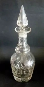 Large ANTIQUE VICTORIAN glass DECANTER heavy star cut base SPIRE STOPPER c.1870 - Picture 1 of 13