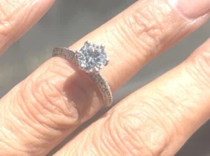 18K White Gold Diamond Engagement Ring with GIA Certificate 1.01 Carat Center - Picture 1 of 11