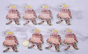 8~Cumpleaños~Hecho a mano~Retro~Brillo~Cartas de lino~Etiquetas de regalo~Corte exigente~Fiestas - Imagen 1 de 1