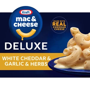 Kraft Deluxe Weißer Cheddar und Knoblauch & Kräuter Mac N Käse Makkaroni und Käse D - Bild 1 von 1