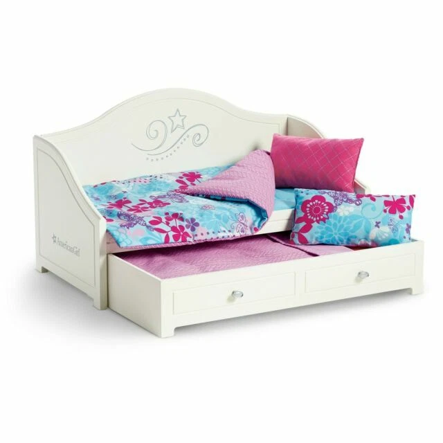 American Girl Trundle Bed and Bedding Set - Multicolored