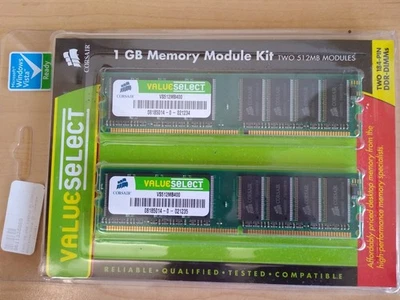 1 GB Memory Module Kit, 2 x 512 MB modules, Corsair two 184 pin DDR-DIMMs - Image 1 of 2