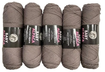 5-Peruvian Baby Alpaca Yarn Skeins Light Warm Brown 100 Grams Each - Image 1 of 2