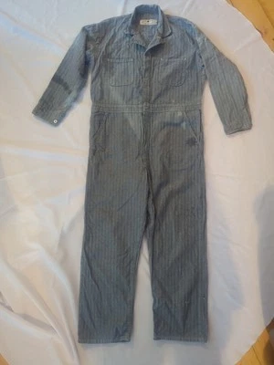 Vtg Red Kap Coveralls Mens 46 Striped Blue Denim Mechanic Garage Work USA Made - Image 1 of 4
