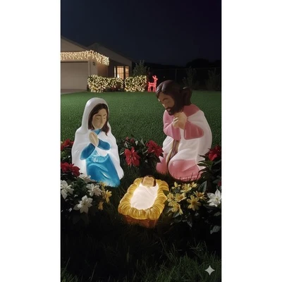 Molde Soplado Belén María José Niño Jesús Exterior Decoración Navidad Iluminado Foto 1 de 3