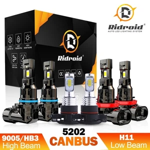 For 2007-2013 GMC Sierra 1500 6x 6000K LED Headlight Hi/Lo Fog Light Bulbs Combo - Picture 1 of 24