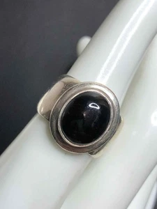 7663 Sterling silver 925 onyx wide Modernist band sz 7 Ring 10.1 grams - Picture 1 of 3