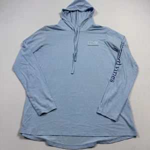 Vineyard Vines Hoodie Lightweight Shirt Long Sleeve Blue Men's Medium - Picture 1 of 23