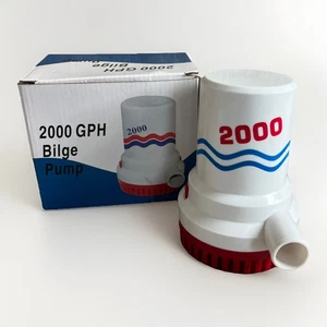 12V Electric Marine Bilge Pump Sump Pump 2000GPH Submersible Water Pump Boat - Foto 1 di 6