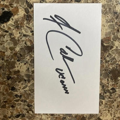 Jim Calhoun Signed 3x5 Index Card UConn - Image 1 of 2