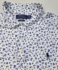 Polo Ralph Lauren polo uomo L blu stampa floreale vestibilità classica uso limitato - Foto 1 di 8