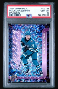 2024-25 Upper Deck Ext Macklin Celebrini Abbaglianti Rosa RC #DZ-128 PSA 10 - Foto 1 di 2