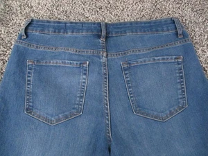 LOGO by Lori Goldstein Jeans Womens 10 Blue Classic Wide Leg Crop Denim 31x24 - Picture 1 of 11