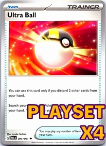 Juego de cartas coleccionables Pokémon Ultra Ball (x4) - Imagen 1 de 2