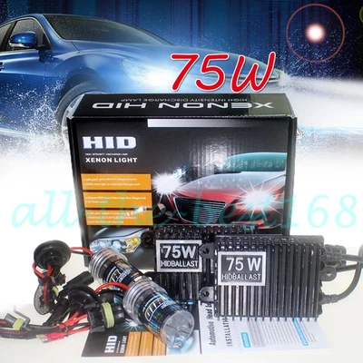 H7 H8 H11 H4 H1 H3 9005 9006 HID Xenon Headlight Conversion Bulbs Ballasts 75W - Image 1 of 4
