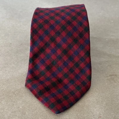 Corbata Gap Roja a Cuadros 4x58" Mezcla de Lana Corbata Hecha en EE. UU. Ropa de Trabajo Preppy De Colección Años 90 Foto 1 de 4