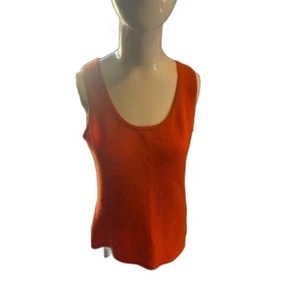 Top para mujer mezcla de cachemir sin mangas talla M* cuello redondo naranja  - Imagen 1 de 5