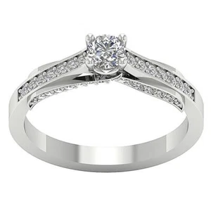 Solitaire Wedding Ring For Women VS F 0.75 Ct Lab Grown Diamond 14K White Gold - Picture 1 of 8