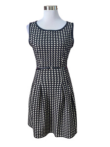 Max Studio Womens Houndstooth Print Sleeveless Belted Sweater Dress Size M