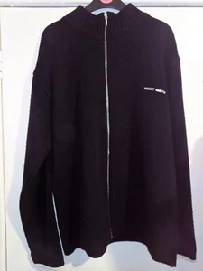 Cardigan uomo Teddy Smith nero misto lana full zip taglia M Medium - Foto 1 di 4