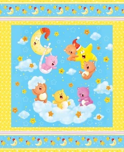 BTY Henry Glass Wish Upon a Star Bears Panel Cotton Flannel Fabric By The Yard - Picture 1 of 1
