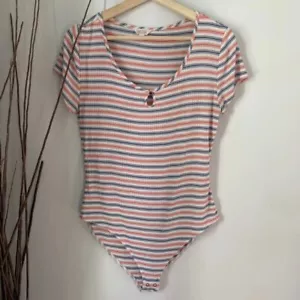 Body Cape Juby manica corta righe donna taglia large - Foto 1 di 7
