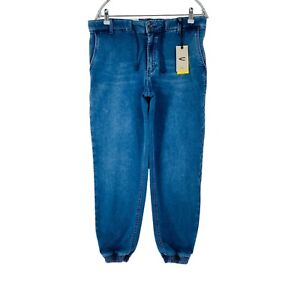 Camel Active Women Blue Mid Waist Loose Fit Cuffed Jeans Sweatpants Size W29 L32
