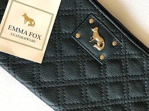 Neu mit Etikett Emma Fox Damen Leder Clutch/Handgelenktasche - Bild 1 von 10