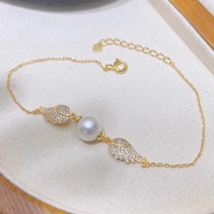 Gorgeous HUGE AAAAA 10-11mm south sea White ROUND pearl Bracelet 925s.. - Picture 1 of 1