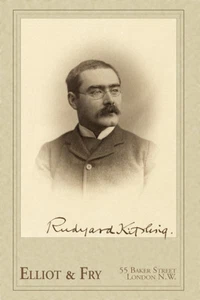 RUDYARD KIPLING Schriftsteller Dichter Journalist Autogramm Foto Kabinett Karte Vintage - Bild 1 von 1