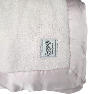 Little Giraffe Light Pink Chenille Baby Blanket Lovey Satin Trim Security - Picture 1 of 5