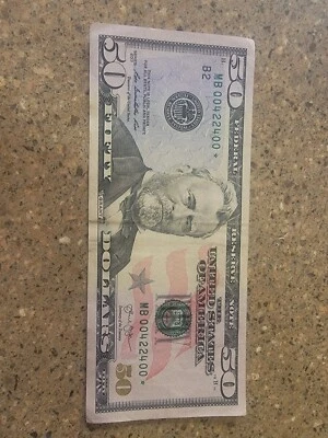 50 Dollar Us Bill RADAR STAR NOTE special 2013 00422400 - Image 1 of 2