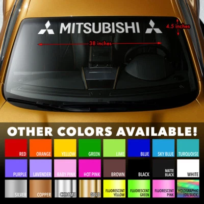 MITSUBISHI THREE DIAMOND Premium Parabrisas Banner Vinilo Calcomanía Adhesiva 38"x4.5" Foto 1 de 3