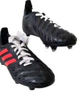 ADIDAS KIDS Malice SG Soft Ground Rugby Boots JUNIOR Black UK 3 EU 35.5 NEW - Picture 1 of 9