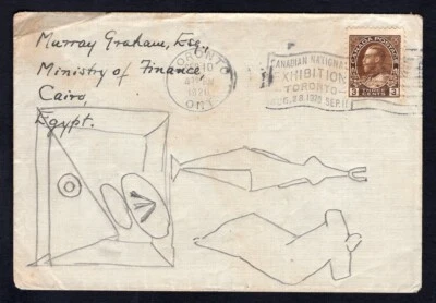 Canada 1920 Cover to Egypt, Receiver on Back, 3c Admiral - Image 1 of 2