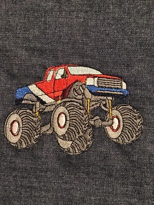 10- Mighty Monster Trucks Embroidered Quilt Blocks - Image 1 of 4