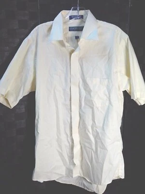 Camisa claybrooke manga curta colarinho tamanho 16 amarela - Imagem 1 de 4